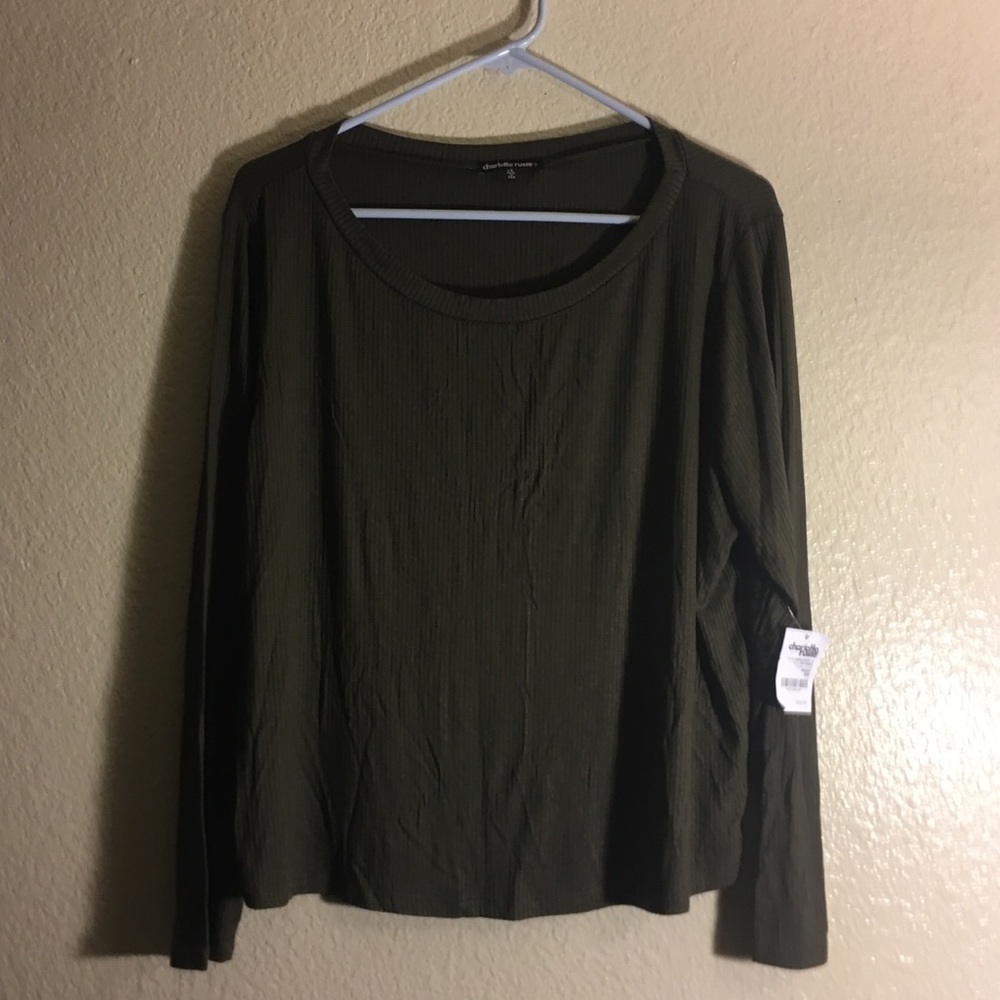 Army Green Long sleeves Top 2X